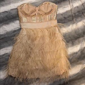 Nude Mini Bebe Dress